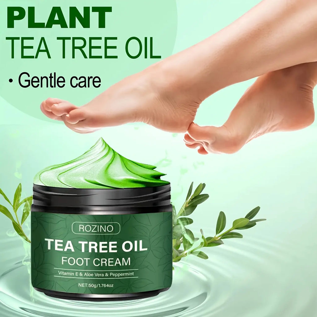 [Two sets]ROZINO Tea Tree Oil Foot Cream, Warming Cream —— Suitable for calluses, dry and cracked feet, hands, heels, elbows, nails and knees —— Softens and moisturizes the skin
