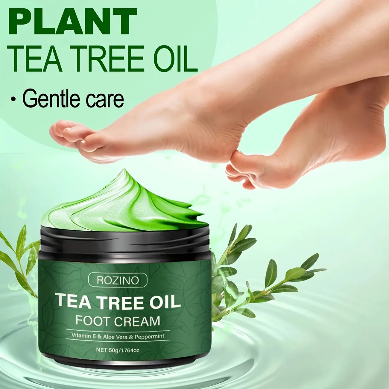 [Two sets]ROZINO Tea Tree Oil Foot Cream, Warming Cream —— Suitable for calluses, dry and cracked feet, hands, heels, elbows, nails and knees —— Softens and moisturizes the skin
