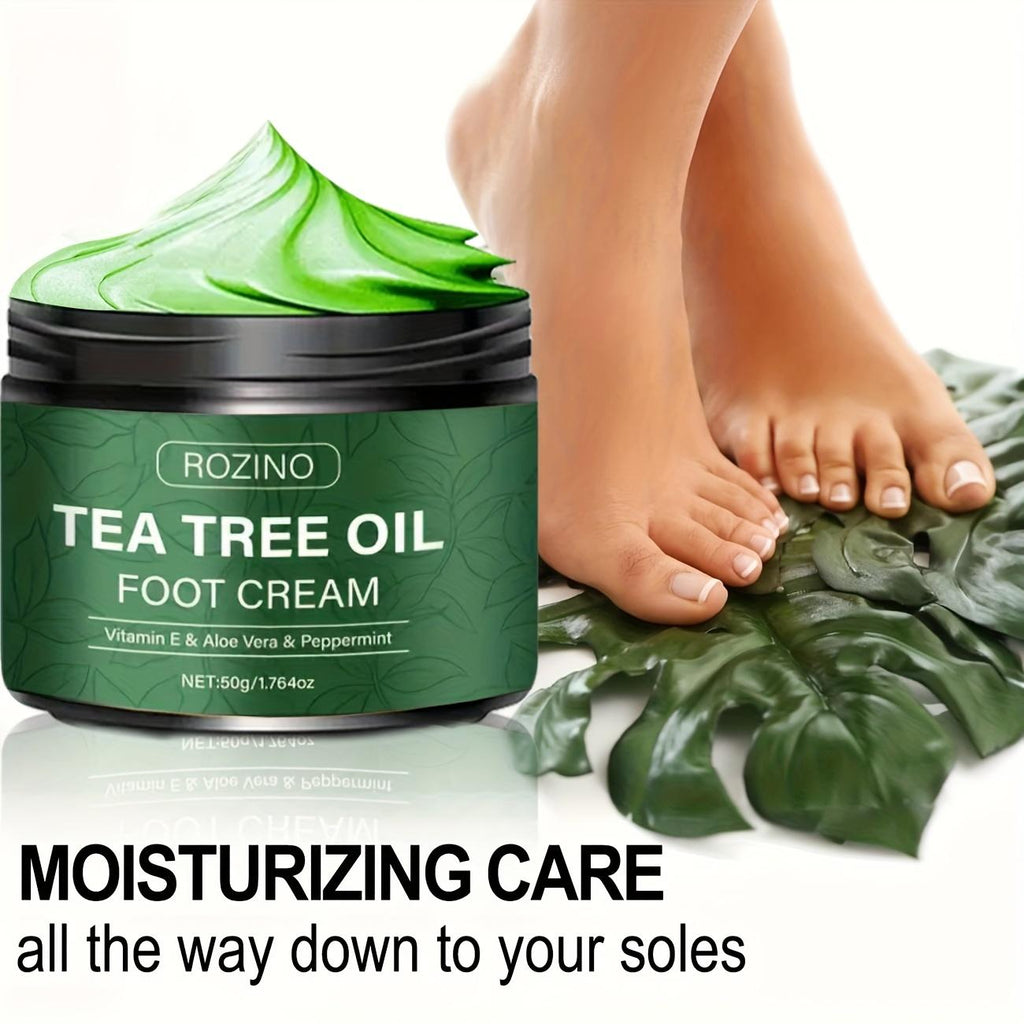 [Two sets]ROZINO Tea Tree Oil Foot Cream, Warming Cream —— Suitable for calluses, dry and cracked feet, hands, heels, elbows, nails and knees —— Softens and moisturizes the skin