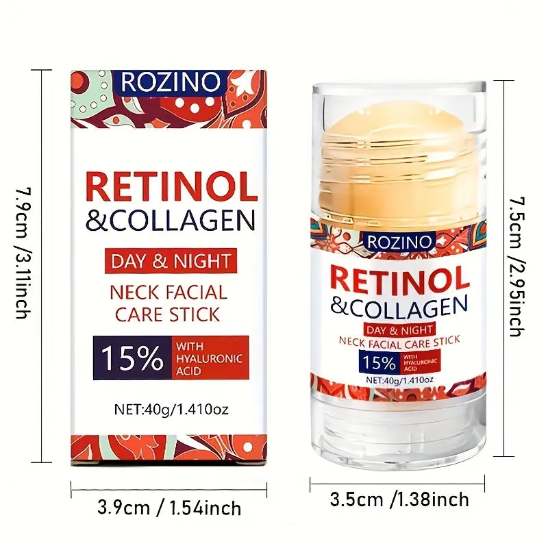 Retinol & Collagen Neck Facial Care Stick, Anti Aging Neckand Décolleté Firming Cream -Tighten and Hydrate Skin Day& Night Neck Tightening Cream Firm Repair SaggingRejuvenates Skin