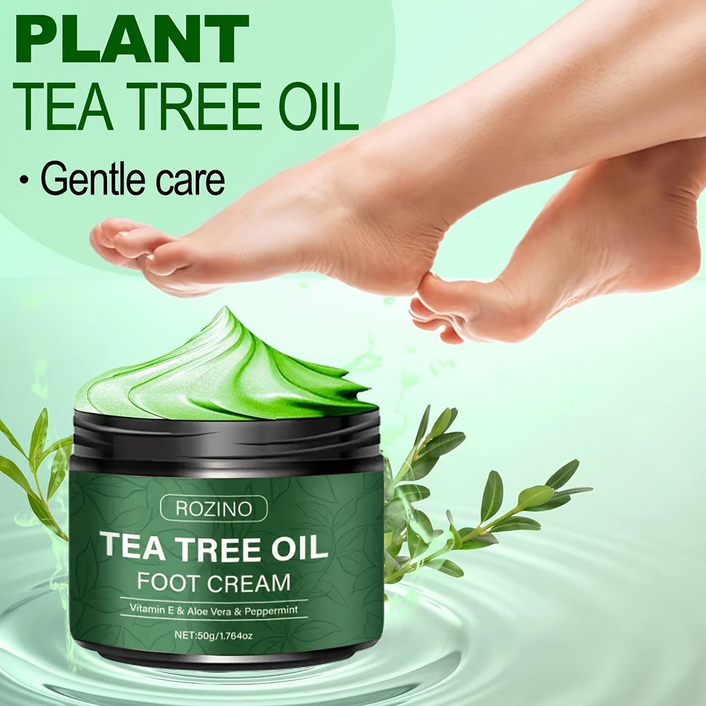 [Two sets]ROZINO Tea Tree Oil Foot Cream, Warming Cream —— Suitable for calluses, dry and cracked feet, hands, heels, elbows, nails and knees —— Softens and moisturizes the skin