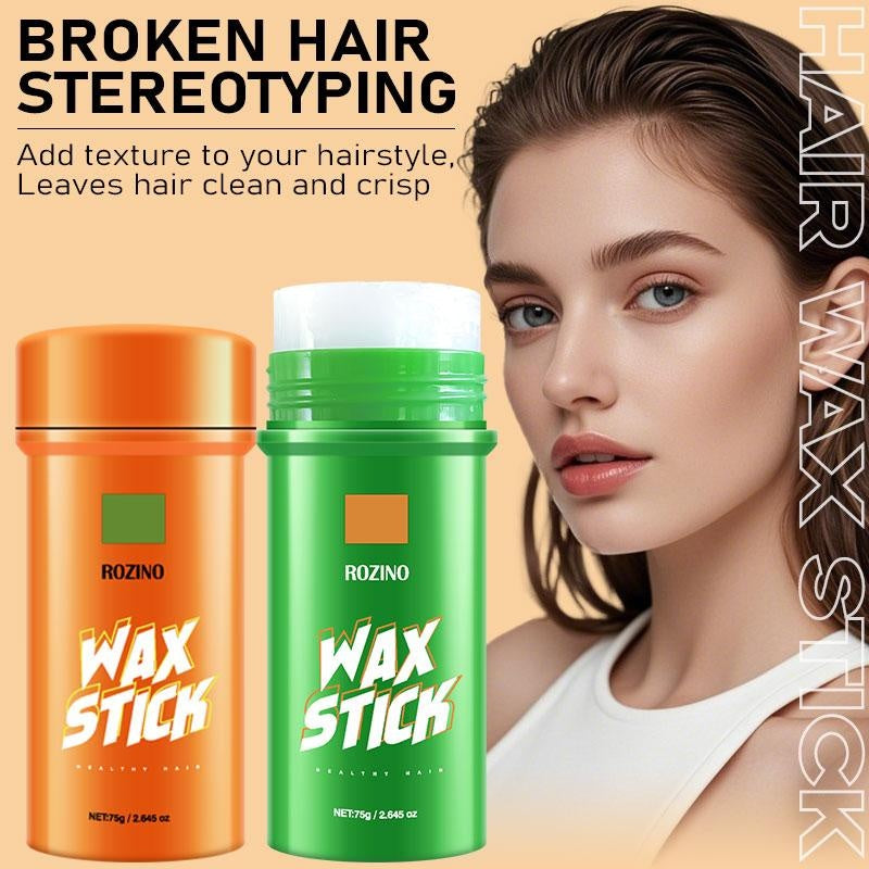 ROZINO 2PCS Hair Wax Stick with Coconut Oil Non-Greasy Styling Wax Hair Pomade Stick for Flyaways & Edge Frizz Hair Care