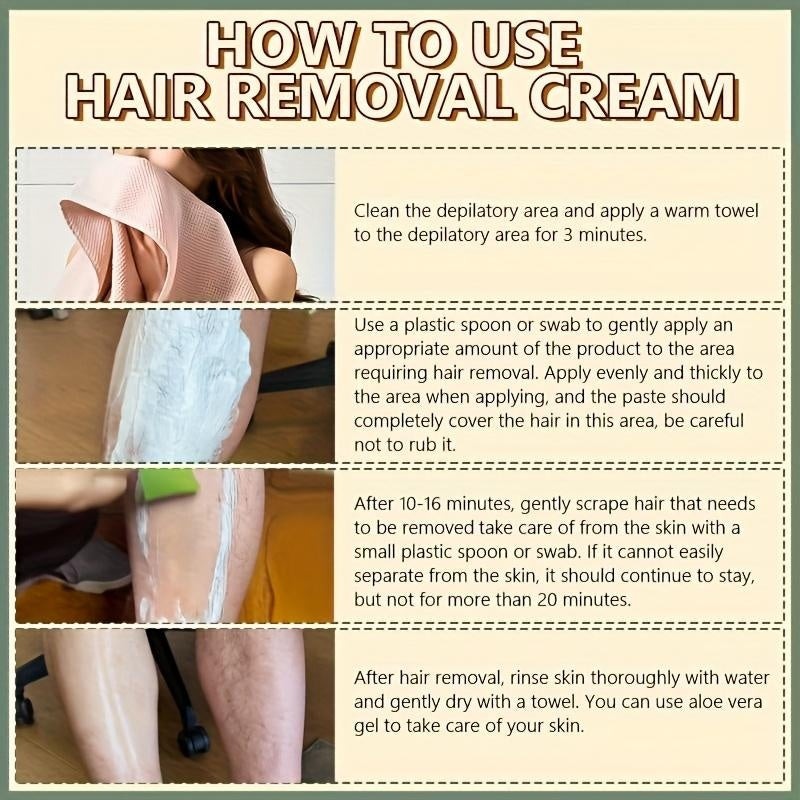 Rozino Coconut Oil Hair Removal Cream - Mild Formula for Easy Hair Removal - Gentle Wax for Sensitive Skin - 100g Container Body Care Cosmetic